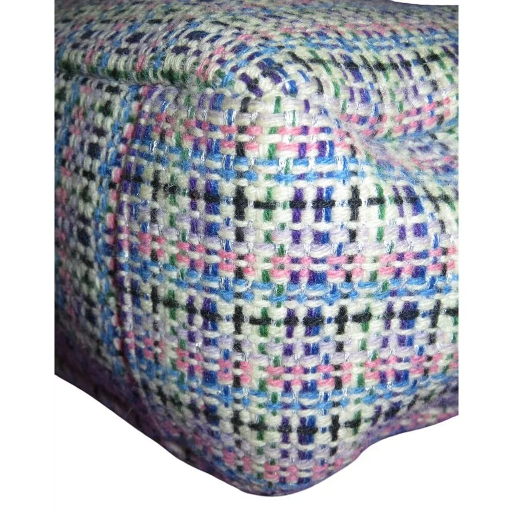 Coach 2011 Gallery Herringbone Tweed & Patent Leather tote in Pink, Blue & Black